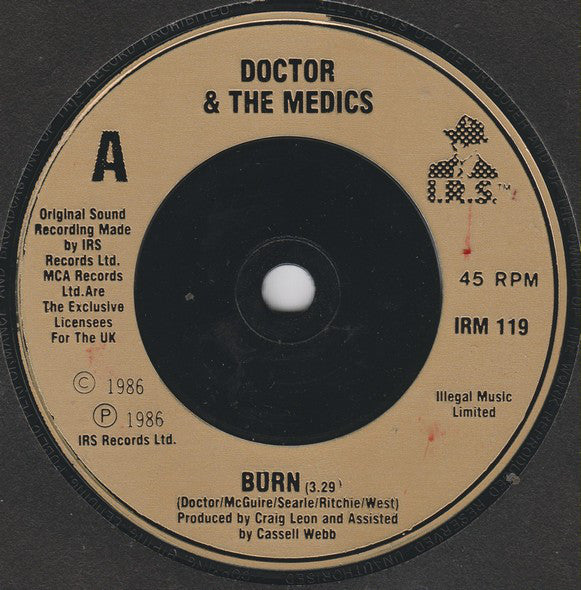 Doctor & The Medics : Burn (7", Single)