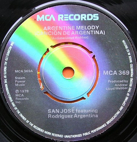 San Jose* : Argentine Melody (Canción De Argentina) (7", Single)