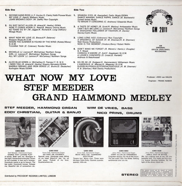 Stef Meeder : What Now My Love - Grand Hammond Medley (LP, Album, RP)