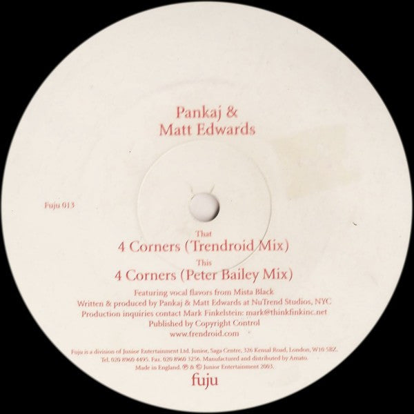 Pankaj & Matt Edwards (2) : 4 Corners (12", Maxi)