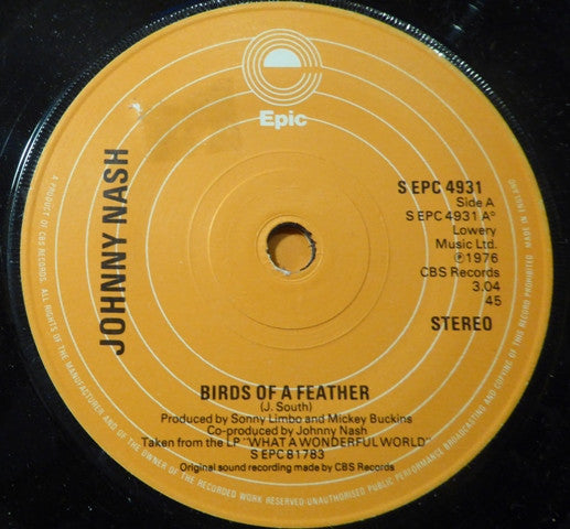 Johnny Nash : Birds Of A Feather (7", Single)