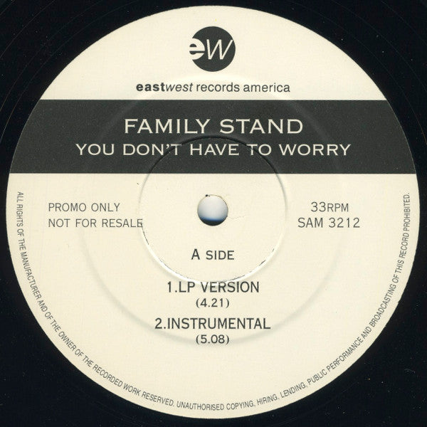 The Family Stand : You Don't Have To Worry (12", Promo)