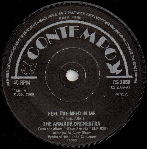 The Armada Orchestra : Feel The Need In Me / The Drifter (7")