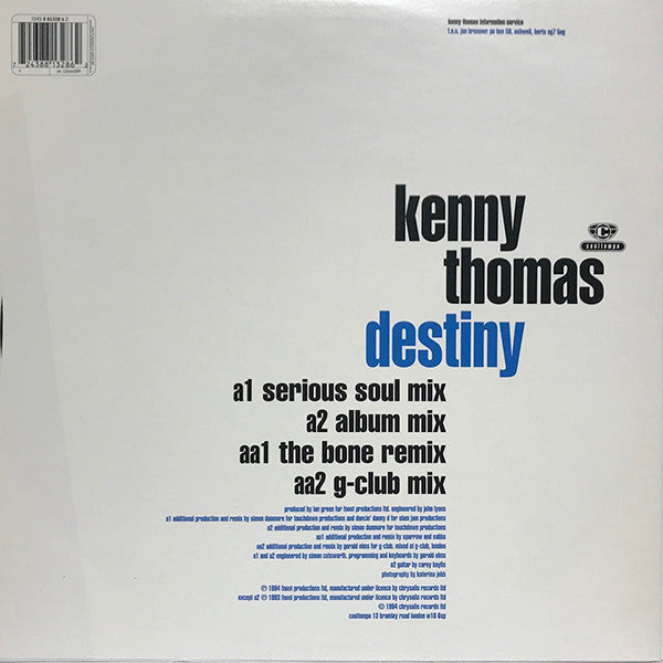 Kenny Thomas : Destiny (12", Single)