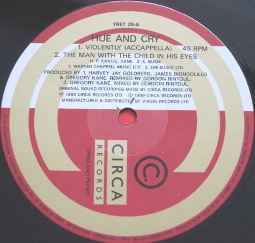 Hue & Cry : Violently (12", Single)