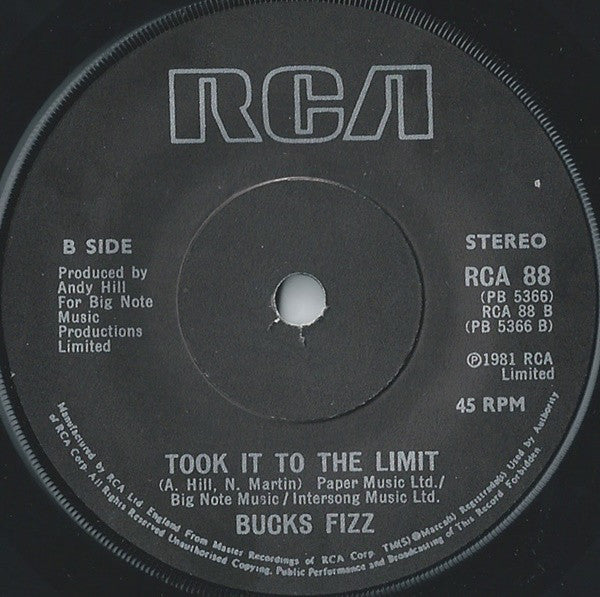 Bucks Fizz : Piece Of The Action (7", Single, Sol)