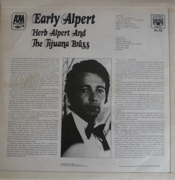 Herb Alpert & The Tijuana Brass : Early Alpert (LP, Album, RE)