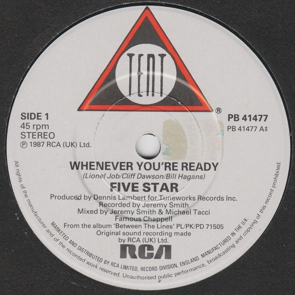 Five Star : Whenever You're Ready (7", Single)