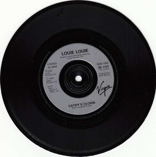 Louie Louie (7) : Cathy's Clown (7", Pap)