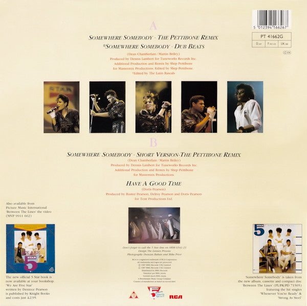 Five Star : Somewhere Somebody (The Pettibone Remix) (12", Single, Gat)