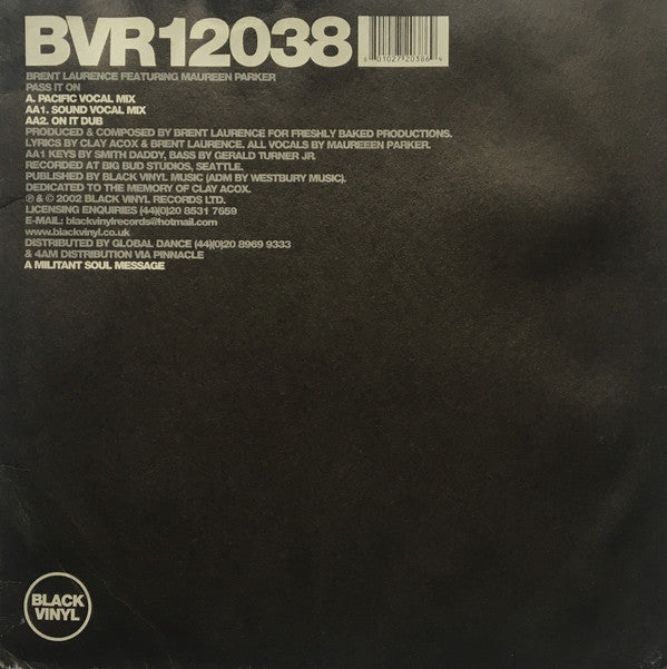 Brent Laurence Featuring Maureen Parker : Pass It On (12")