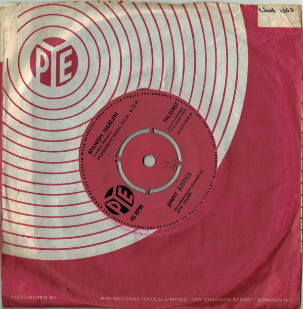Jimmy Justice : Spanish Harlem (7", Single)