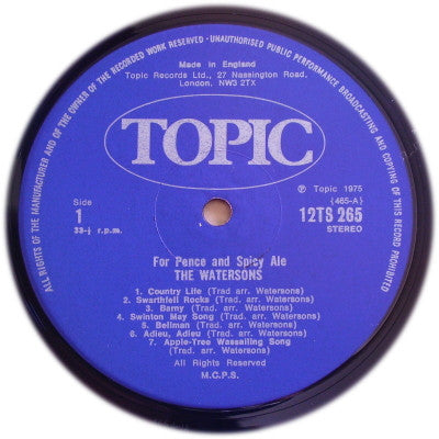 The Watersons : For Pence And Spicy Ale (LP, Album)