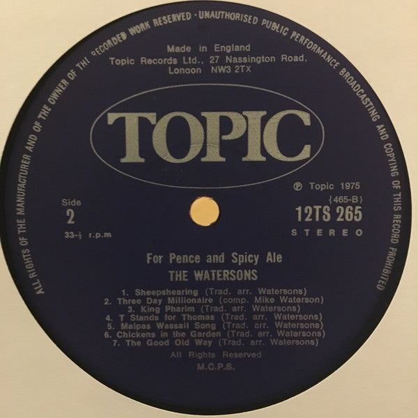The Watersons : For Pence And Spicy Ale (LP, Album)