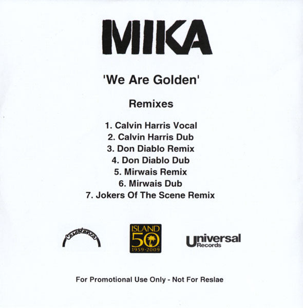 MIKA (8) : We Are Golden (Remixes) (CDr, Promo)