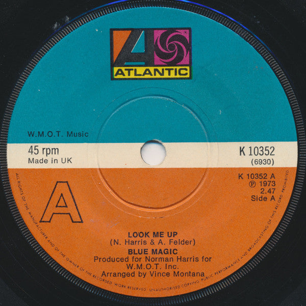 Blue Magic : Look Me Up (7", Single, Sol)