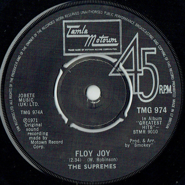 The Supremes : Floy Joy / Bad Weather (7", Single, RE)
