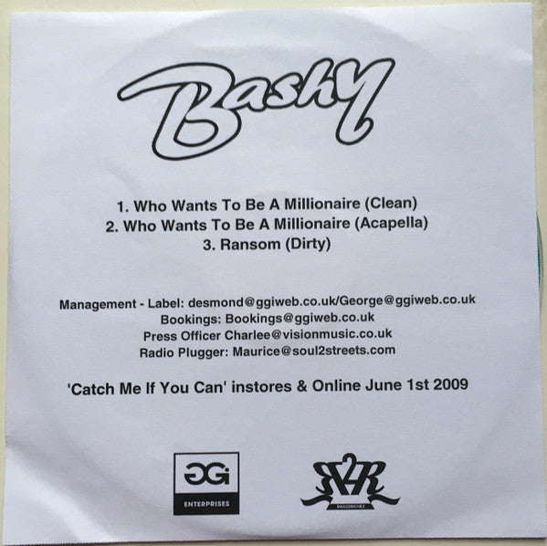 Bashy : Who Wants To Be A Millionaire (CDr, Advance, Single)