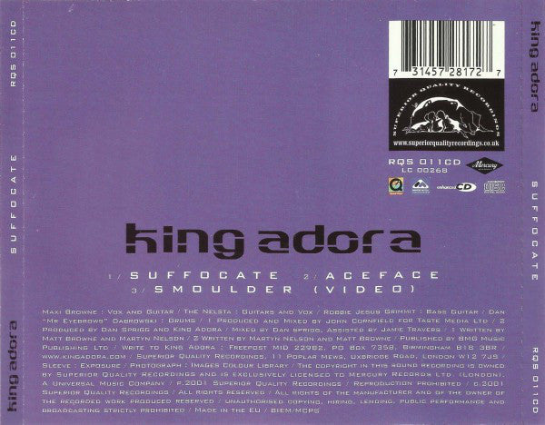 King Adora : Suffocate  (CD, Single, Enh, CD1)