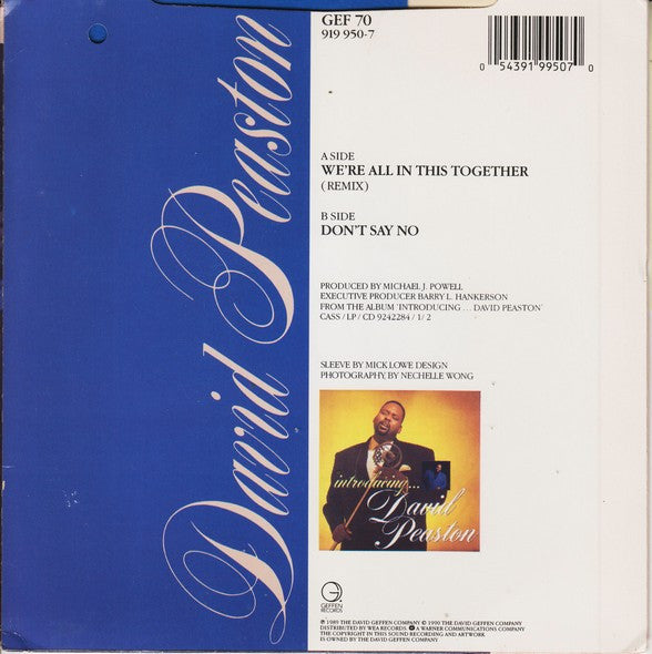 David Peaston : We're All In This Together (7", Single)