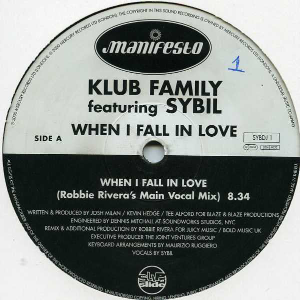 The Klub Family Featuring Sybil : When I Fall In Love (2x12", Promo)