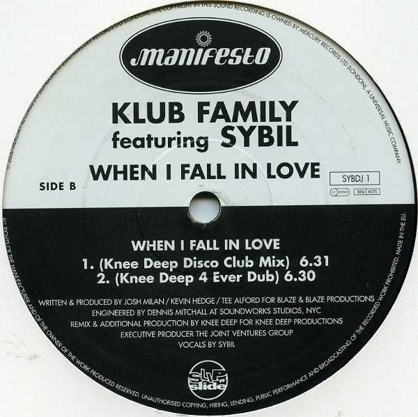 The Klub Family Featuring Sybil : When I Fall In Love (2x12", Promo)