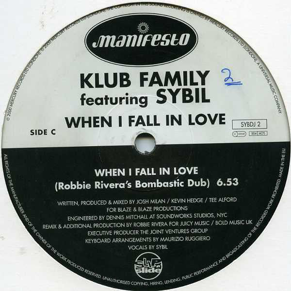 The Klub Family Featuring Sybil : When I Fall In Love (2x12", Promo)