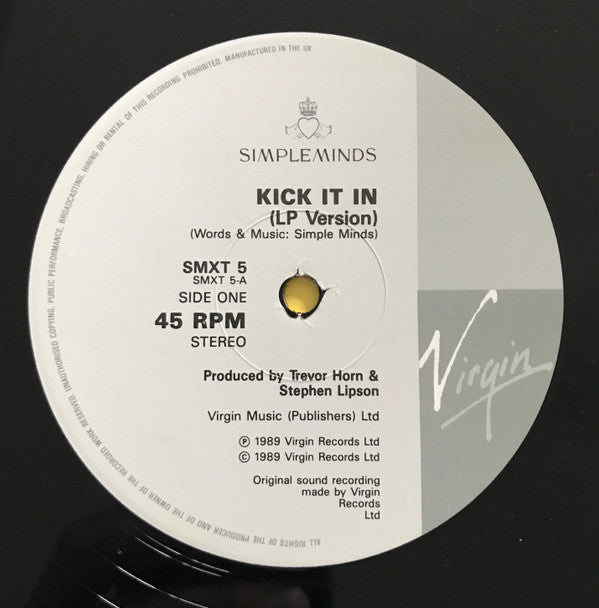 Simple Minds : Kick It In (LP Version) (12", Single)