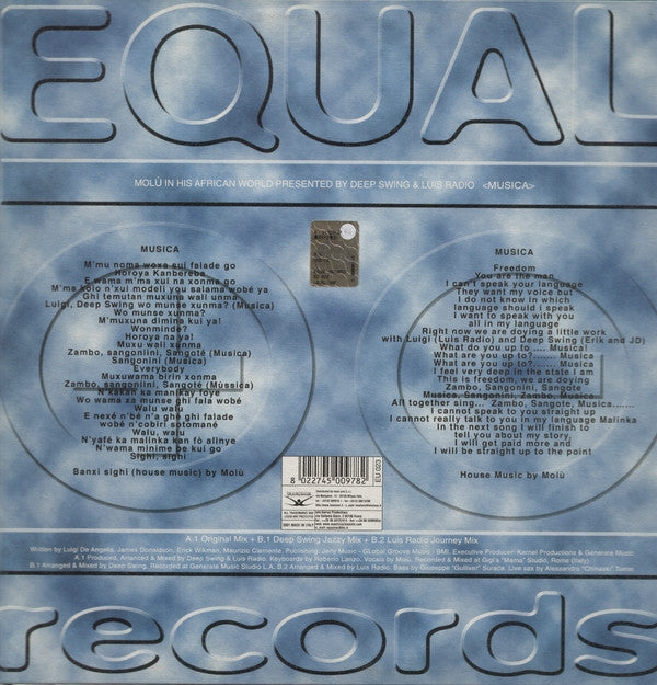 Deep Swing & Luis Radio Presents Molu In His African World : Musica (12")