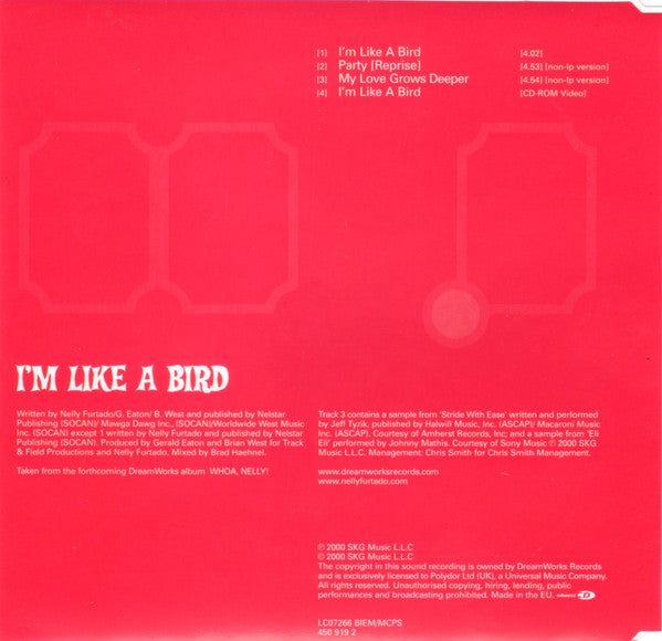 Nelly Furtado : I'm Like A Bird (CD, Single, Enh)