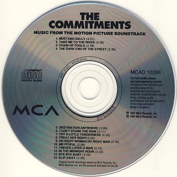 The Commitments : The Commitments (Music From The Original Motion Picture Soundtrack) (CD, Album, RP)