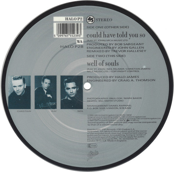 Halo James : Could Have Told You So (7", Single, Pic, Bad)