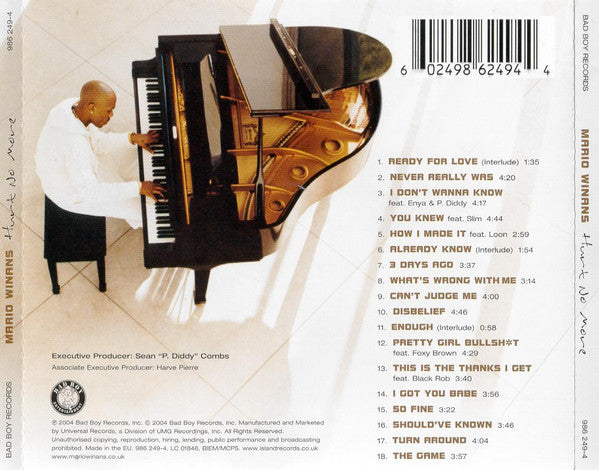 Mario Winans : Hurt No More (CD, Album, S/Edition)
