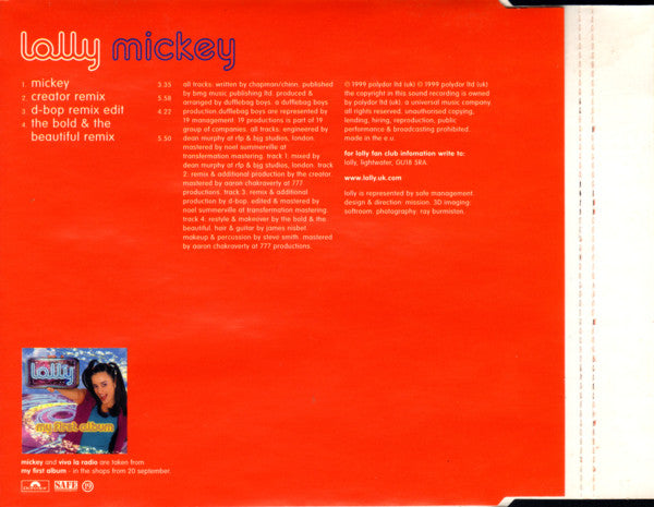 Lolly (2) : Mickey - The Mixes (CD, Single)