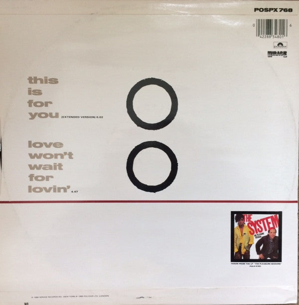The System : This Is For You (12")