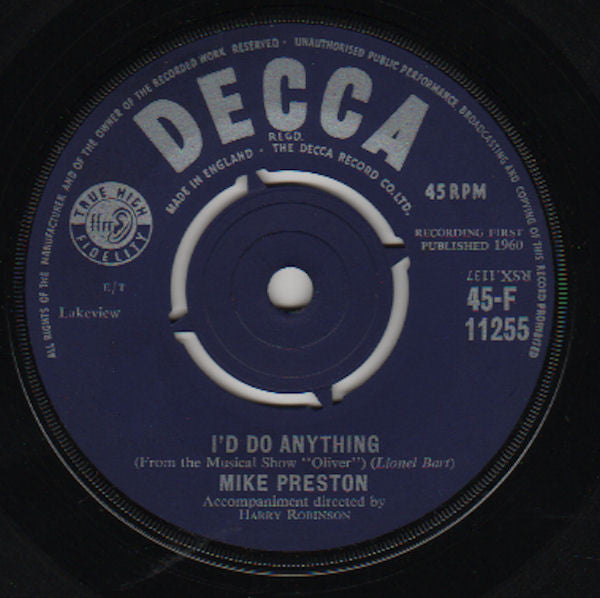 Mike Preston : I'd Do Anything (7")