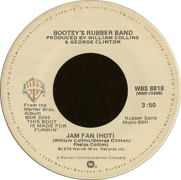 Bootsy's Rubber Band : Jam Fan (Hot) (7", Single, Win)
