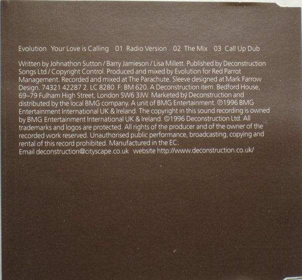 Evolution : Your Love Is Calling (CD, Single)