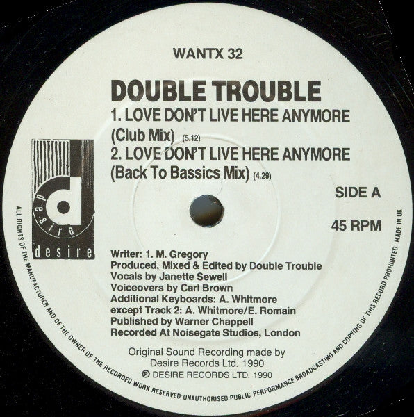 Double Trouble : Love Don't Live Here Anymore (12")