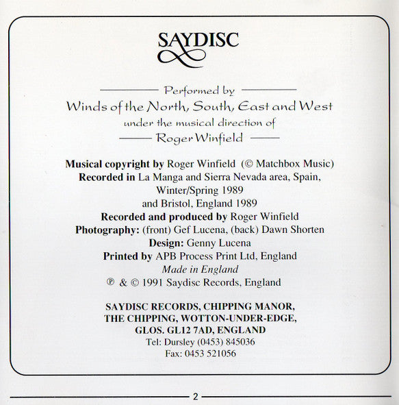 Roger Winfield : Windsongs - The Sound of Aeolian Harps (CD, Album)