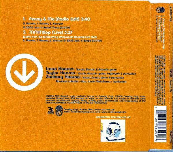 Hanson : Penny & Me (CD, Single)