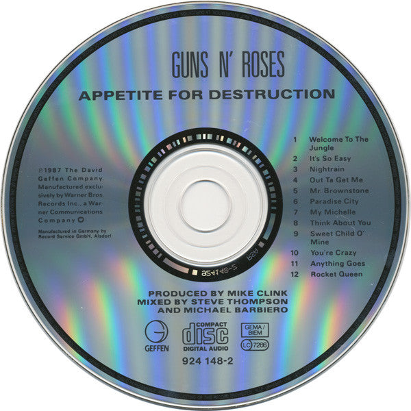 Guns N' Roses : Appetite For Destruction (CD, Album, RSA)