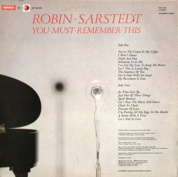 Robin Sarstedt : You Must Remember This (LP)