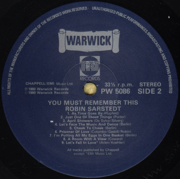 Robin Sarstedt : You Must Remember This (LP)