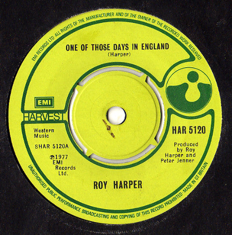 Roy Harper : One Of Those Days In England (7")