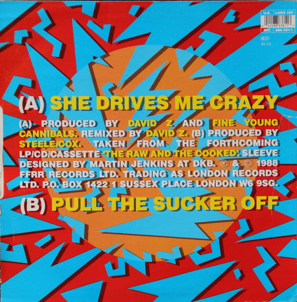 Fine Young Cannibals : She Drives Me Crazy (12", Single)