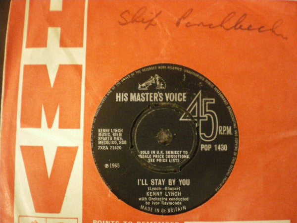 Kenny Lynch : I'll Stay By You (7", Single)