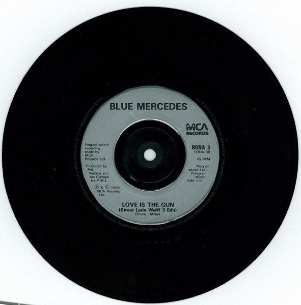 Blue Mercedes : Love Is The Gun (7", Single, Sil)