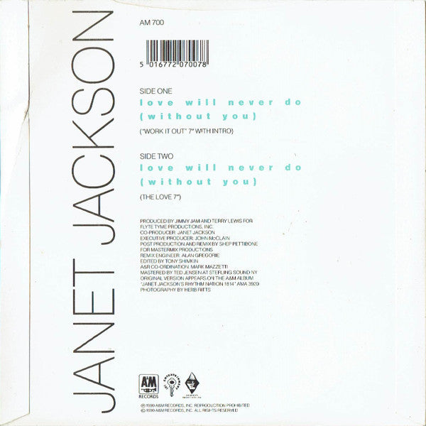Janet Jackson : Love Will Never Do (Without You) (7")