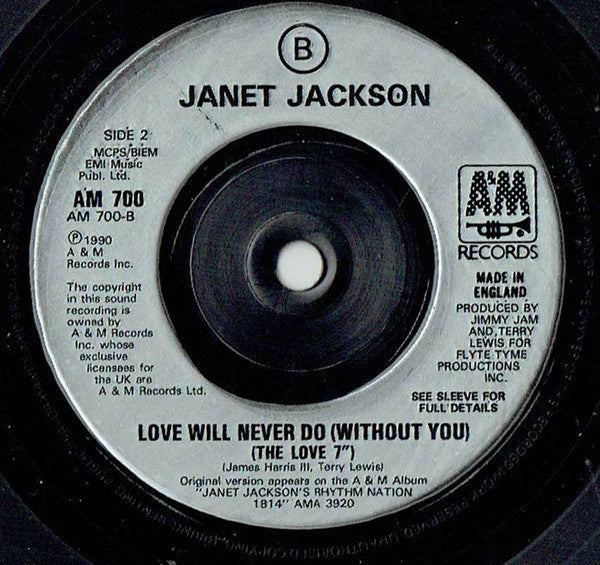 Janet Jackson : Love Will Never Do (Without You) (7")